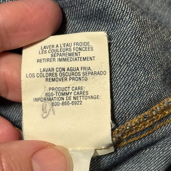 Tommy Girl Denim Shirt Dress w/POCKETS Y2K Retro Casual Utility Button-Up Large - Picture 11 of 11